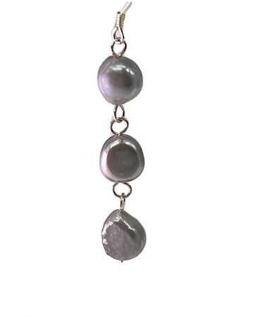 Parure di gioielli in perle grigie5173
