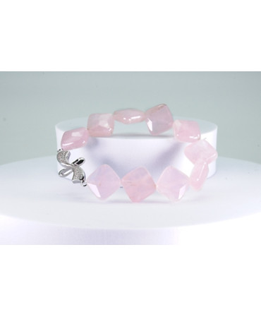 Parure in quarzo rosa con inserto in argento Mod. Princess5621