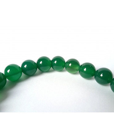 Bracciale elastico agata verde dettaglio pietra